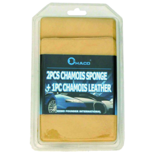 BL001 2pcs Chamois sponge + 1pc Chamois leather