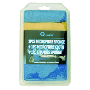 BL002 2pcs Microfibre sponge + 1pc chamois sponge, BL002 2pcs Microfibre sponge + 1pc chamois sponge